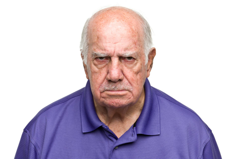 An older upset man