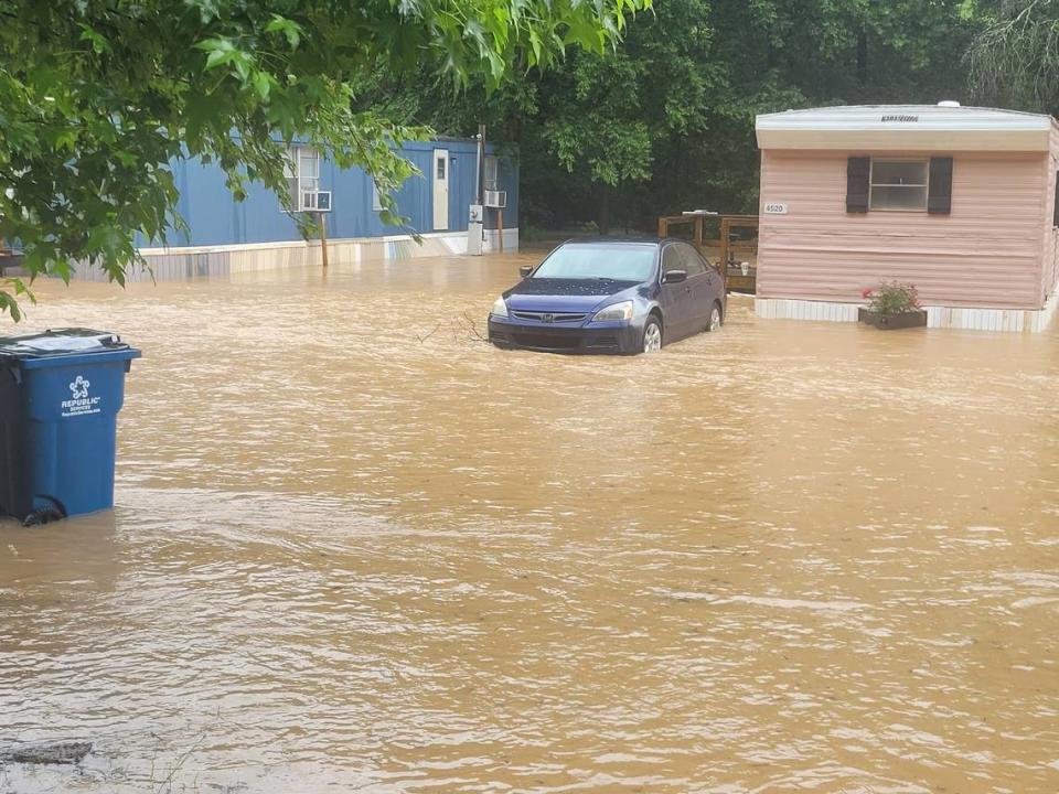 Flooding forced the evacuation of about 30 residents on Tiffany Avenue in Kannapolis Tuesday afternoon, city spokeswoman Annette Privette Keller said.
