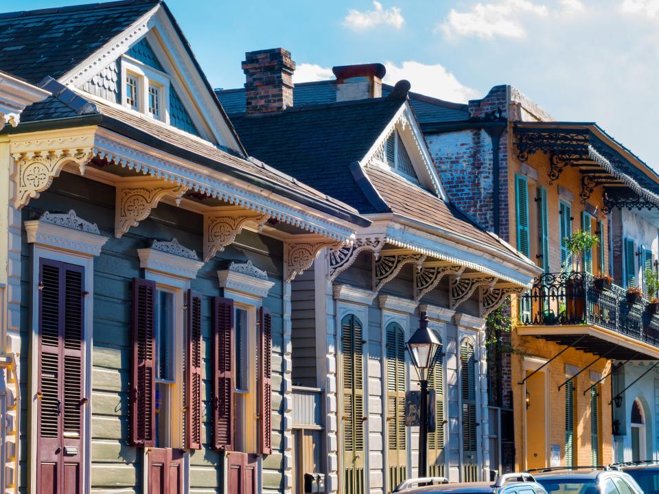 Ornate houses in New Orleans, Louisiana