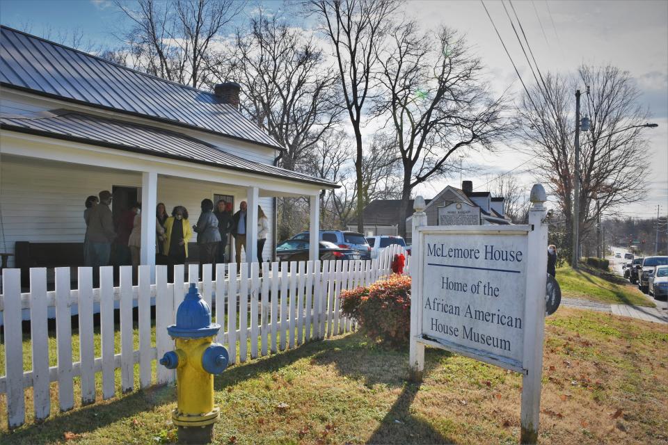 African American Heritage Society board members and donors previewed the renovation and repairs recently completed at the McLemore House Museum in Franklin, Tenn. on Dec. 9, 2021.