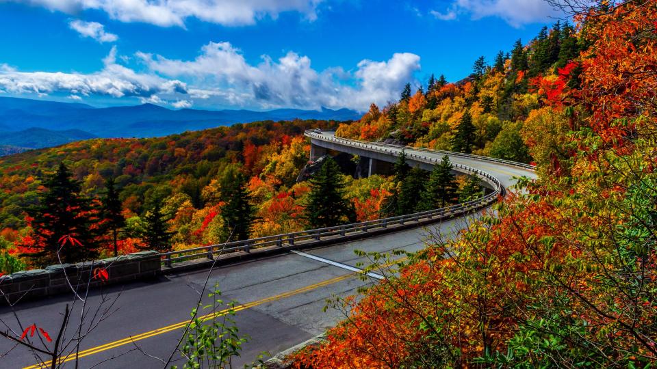 The Blue Ridge Parkway in North Carolina - Credit: AP