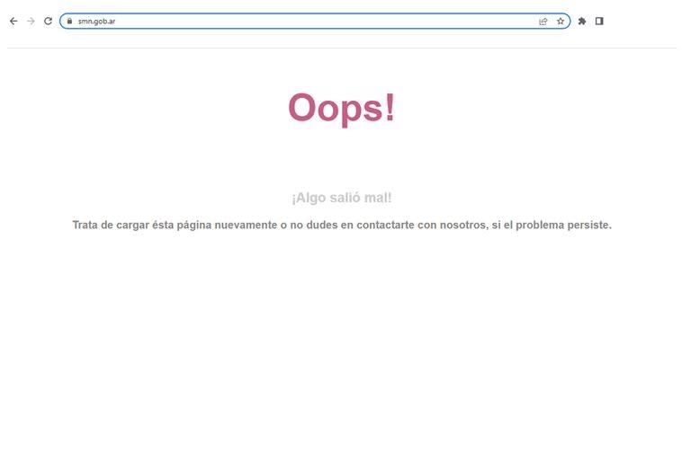 La página del SMN dejó de funcionar