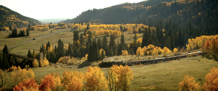 A train traveling through new mexico