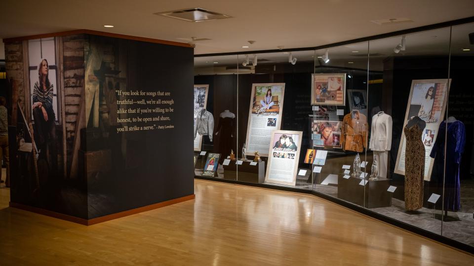 The new Patty Loveless exhibit at the Country Music Hall of Fame in Nashville, Tenn., Tuesday, Aug. 22, 2023.
