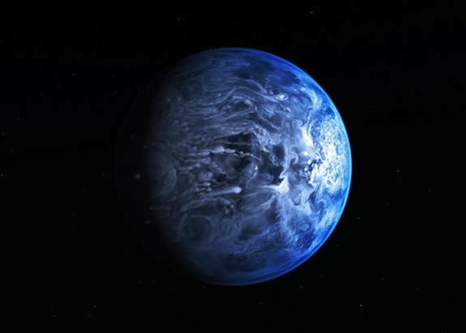 azure blue exoplanet