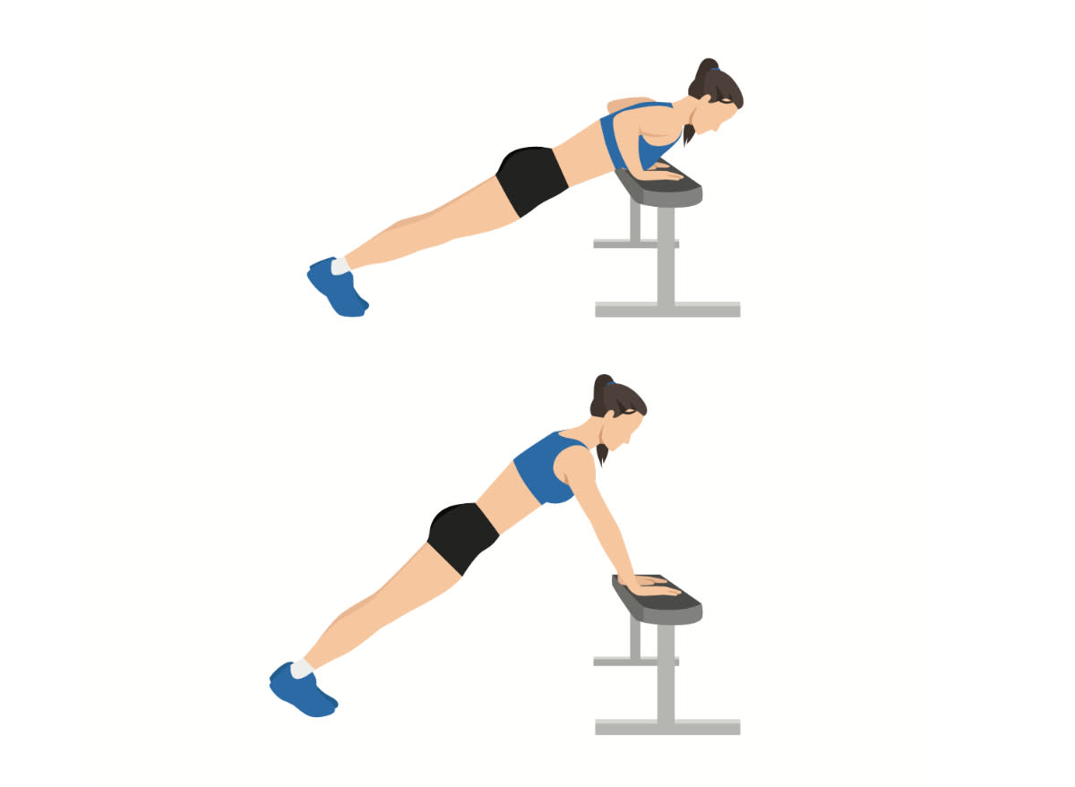 incline pushups illustration exercise to get rid of holiday weight gain