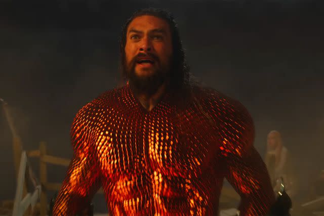 <p>Warner Bros Pictures/ DC Comics Youtube</p> Jason Momoa in Aquaman and the Lost Kingdom