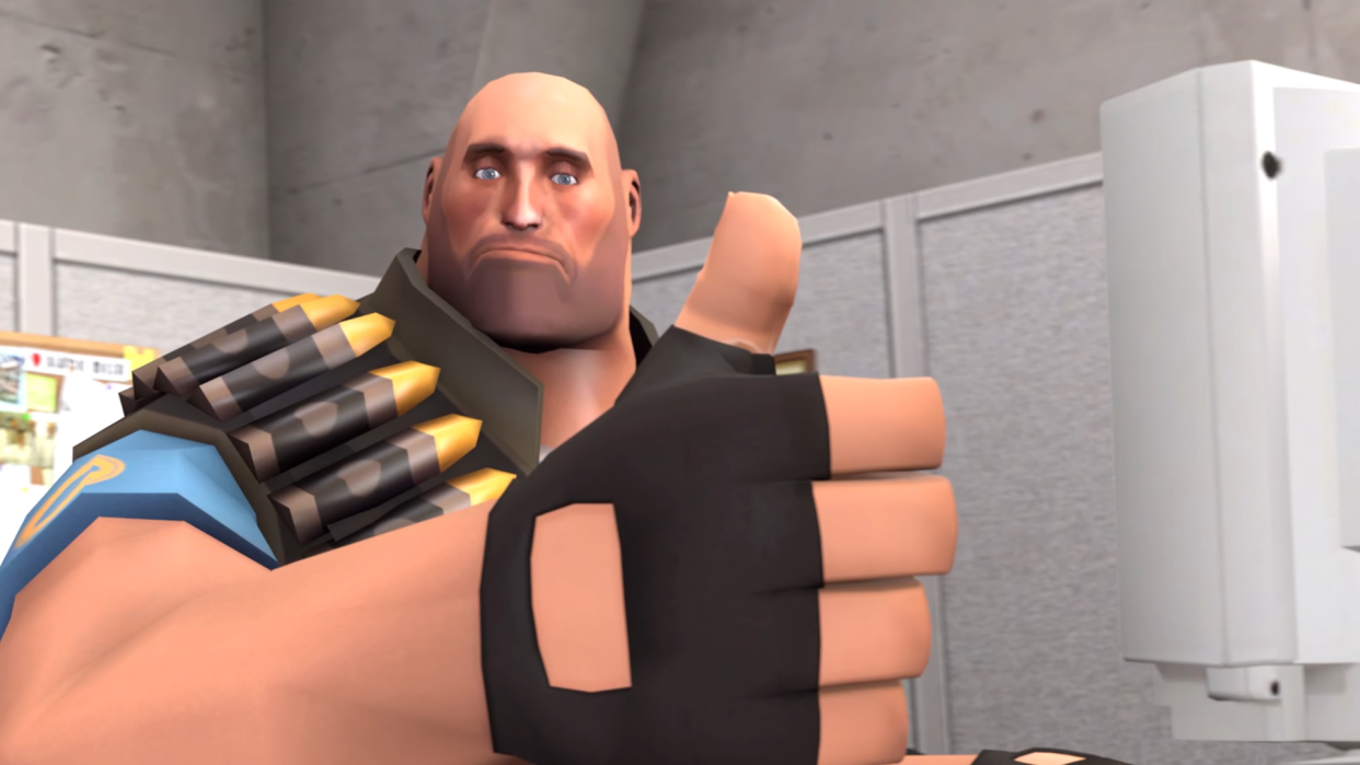  TF2 Heavy giving the Bret Rambo thumbs up. 