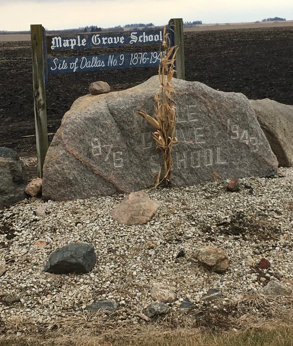 A rock marks the spot where Maple Grove School stood in Dallas Township.
