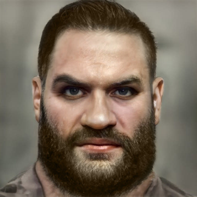 <div> <p>"Gregor Clegane: Age 35–36. Gregor Clegane is a gigantic man, arguably the largest man in Westeros (surpassing all of the Baratheon brothers, Hodor, and his own brother Sandor), with great arms, an ugly voice like stone breaking, grey eyes, brown hair and large shoulders."</p> </div><span> @msbananaanna</span>