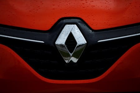 The logo of French car manufacturer Renault is seen on a car at a dealership of the company in Illkirch-Graffenstaden near Strasbourg