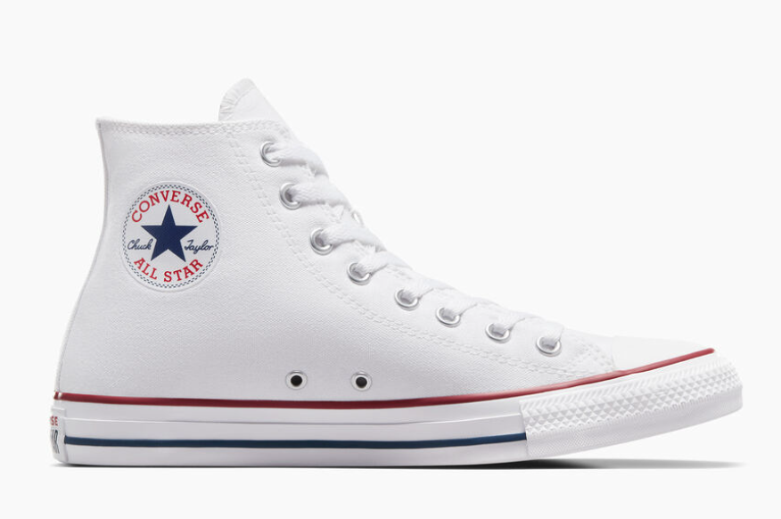 The modern (very similar) version of the classic Converse Chuck Taylor All Star in optical white.