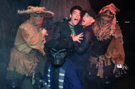 <p>sticking together at Knott's Scary Farm in Buena Park, California, on Sept. 26.</p>