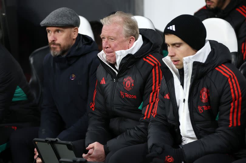 Erik ten Hag, Manager of Manchester United, and Steve McClaren, Assistant coach of Manchester United