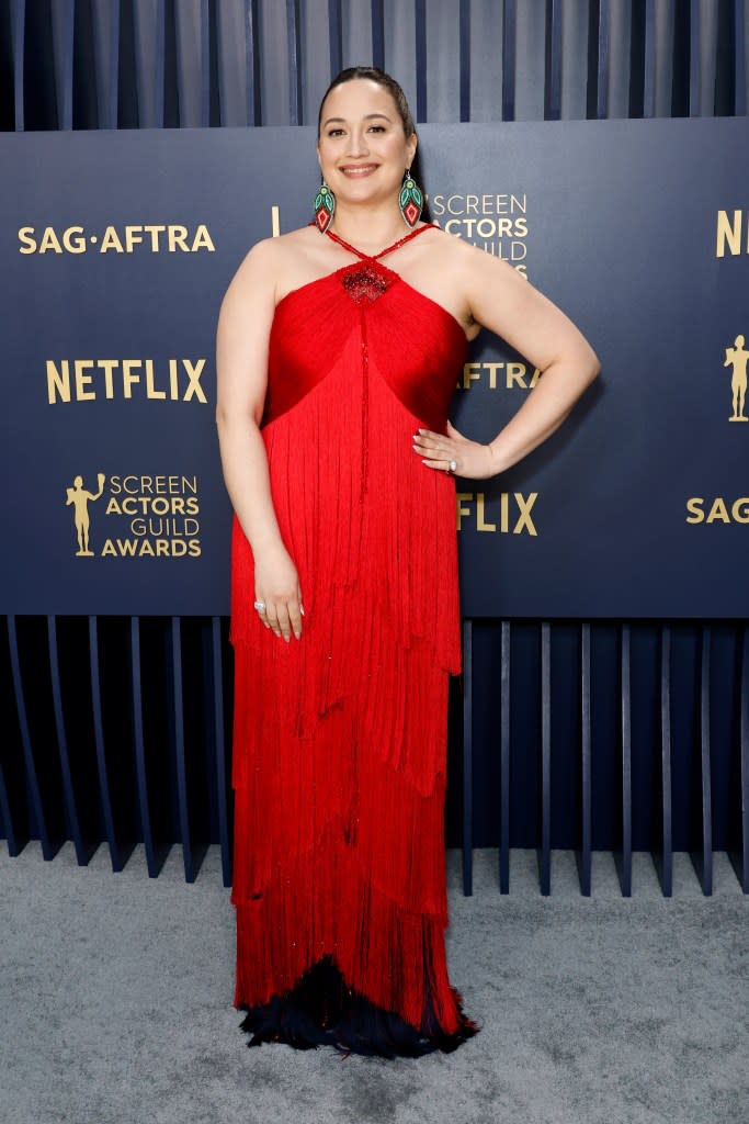 Lily Gladstone attends the 30th Annual Screen Actors Guild Awards at Shrine Auditorium and Expo Hall on February 24, 2024 in Los Angeles, California.