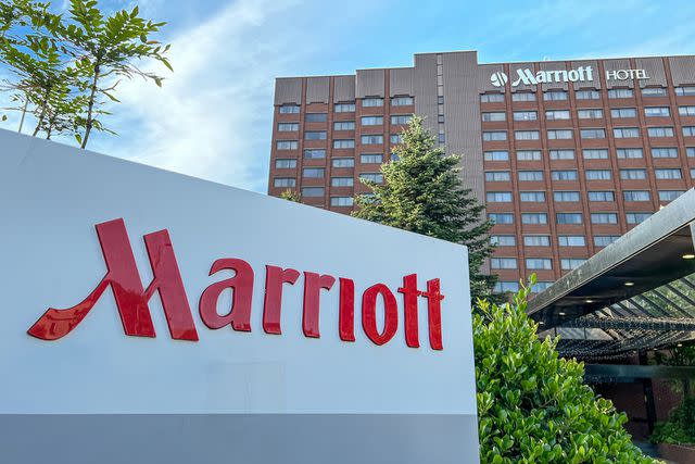 <p>Getty</p> A Marriott hotel in Glasgow, Scotland in 2022.