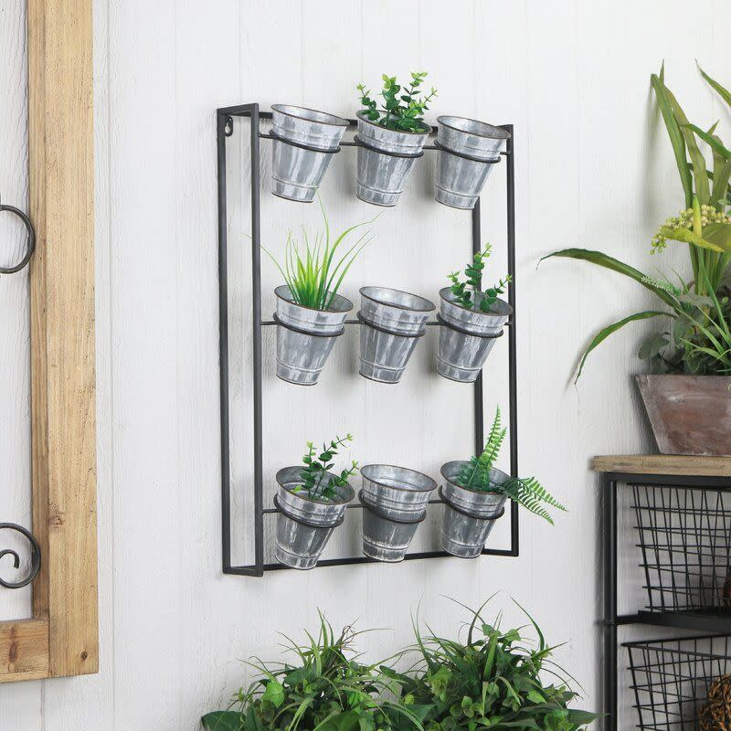 8) 9 Pot Metal Wall Planter