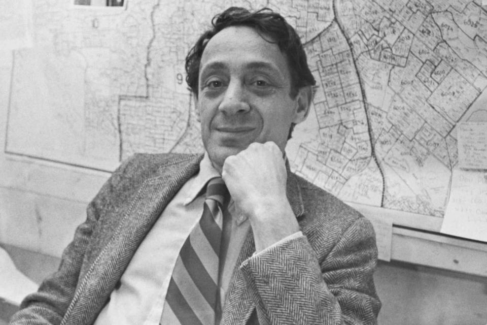 <p>Bettmann</p> Member of the San Francisco Board of Supervisors Harvey Milk on December 4, 1977.