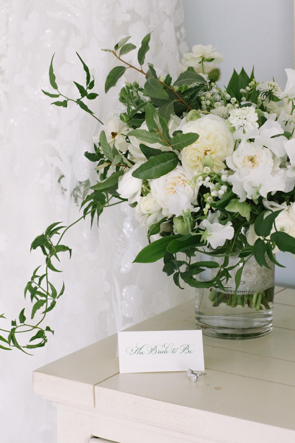 The Bride Wore an Ethereal Lace Dress for Her Formal Garden Party Wedding Overlooking the Long Island Sound