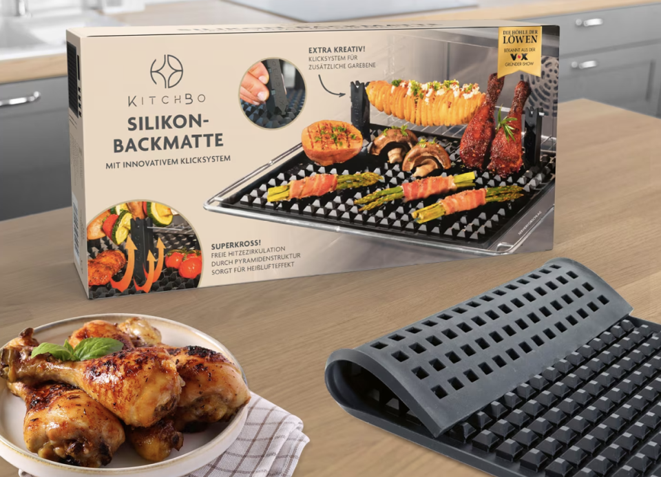 Die Backofen-Revolution: Die beliebte KitchBo Silikon-Backmatte sorgt für krossere und fettärmere Ergebnisse. (Bild: Netto)