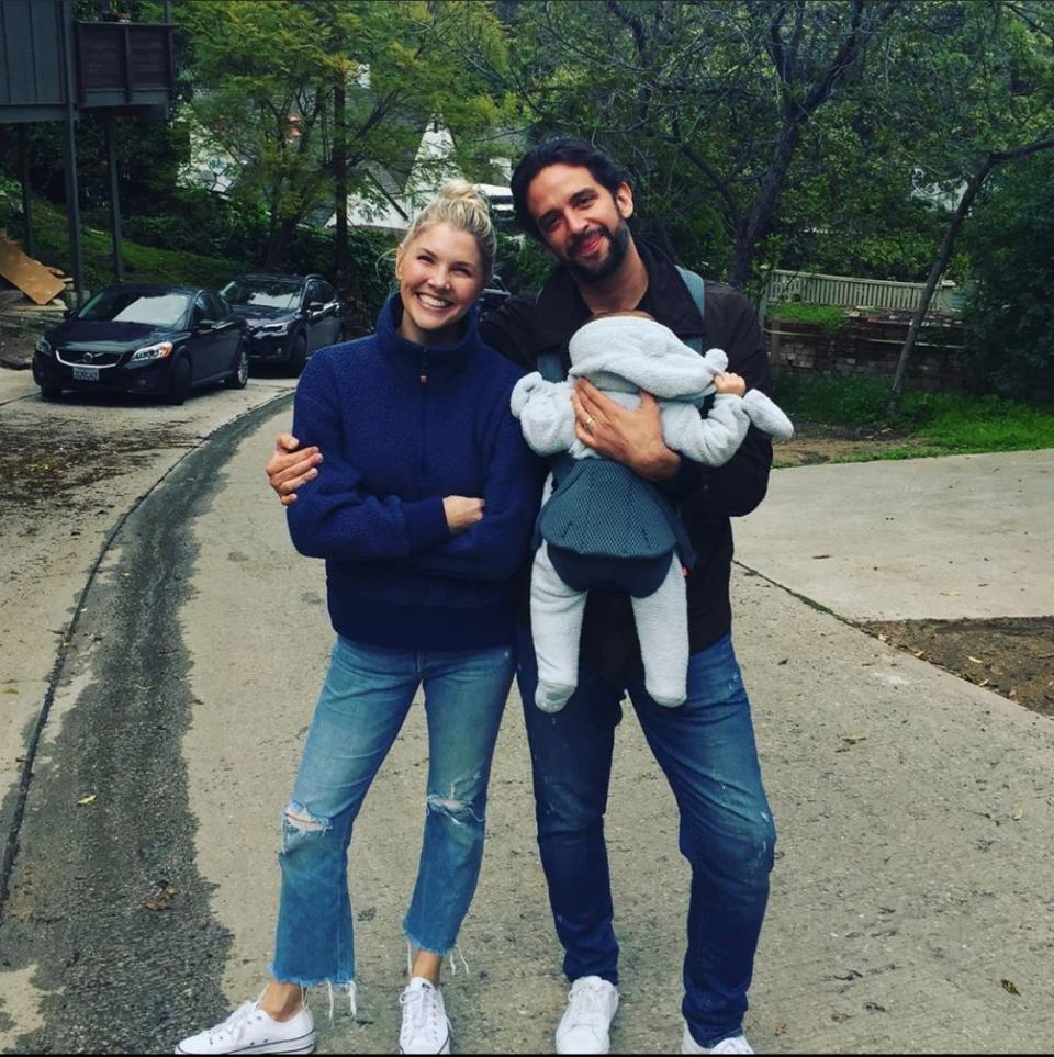 Amanda Kloots with husband Nick Cordero and son Elvis.