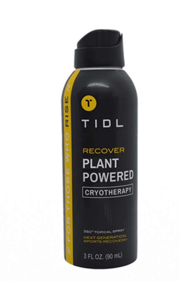 <p>This ultra-cooling sports recovery spray has 360-degree spray technology so you can reach any area of the body. The spray contains 500mg of phytocannabinoids that help to soothe sore muscles, promote healing and relieve inflammation. </p><span class="copyright"> TIDL Sport </span>