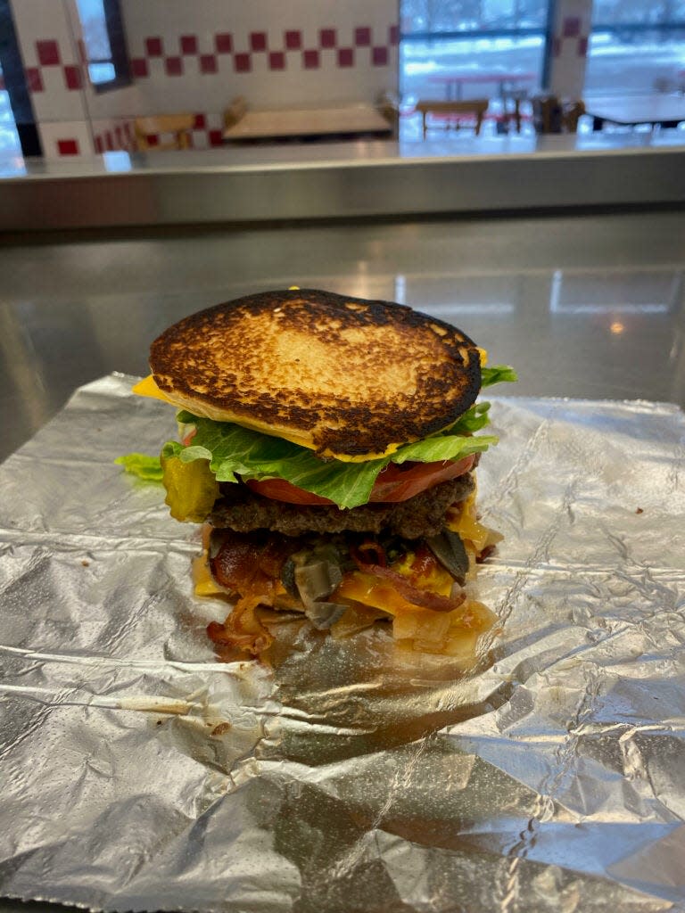 Five Guys' Wonder Burger for the 2023 Downtown Sioux Falls Burger Battle.