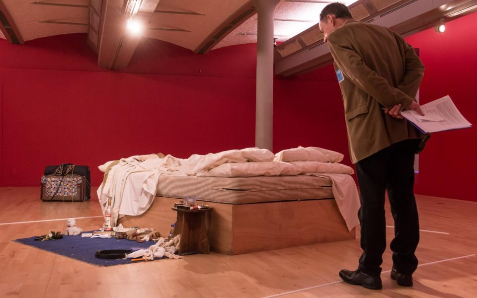 Emin's My Bed, on display in Liverpool in 2016 - GETTY IMAGES