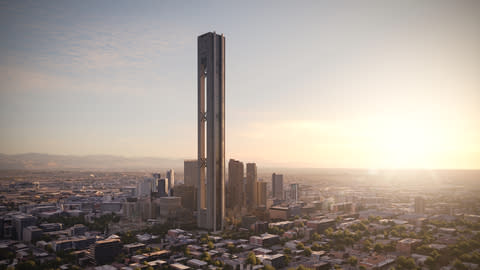 EVu is a superstructure tower design, which improves unit economics and enables GESS integration into tall buildings through the use of a hollowed structure with heights over 300 meters, and up to 1,000 meters tall. These structures will have the capacity to reach multi-GWh of gravity-based energy storage to power not only the building itself but also adjacent buildings’ energy needs. This innovative design which integrates leading GESS technology within superstructure building design and engineering will, for the first time in building construction and operation history, enable a carbon payback within accelerated timeframes of 3-4 years. (Photo: Business Wire)