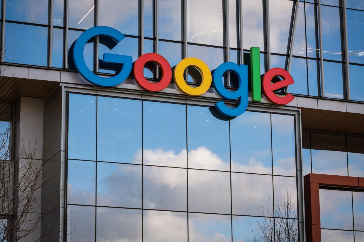 Seattle, USA - Feb 26, 2020: The new Google building in the south lake union area late in the day with a reflection of clouds.