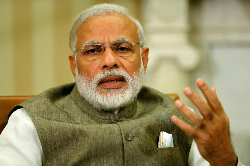 India's Prime Minister Narendra Modi delivers remarks to reporters after meeting with U.S. President Barack Obama in the Oval Office at the White House in Washington, U.S. June 7, 2016.  REUTERS/Jonathan Ernst