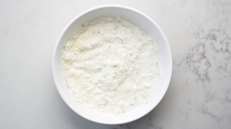 creamy seasoned dip in bowl