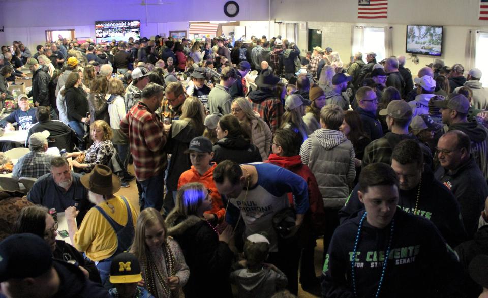 Hundreds of people pack Deerfield American Legion Post No. 392 to attend the 2022 Testicle Festival. The event brings thousands of people to Deerfield and proceeds from the fundraiser go back into the community. This year's festival is scheduled for 10 a.m. to 10 p.m. today with meal service starting at noon.