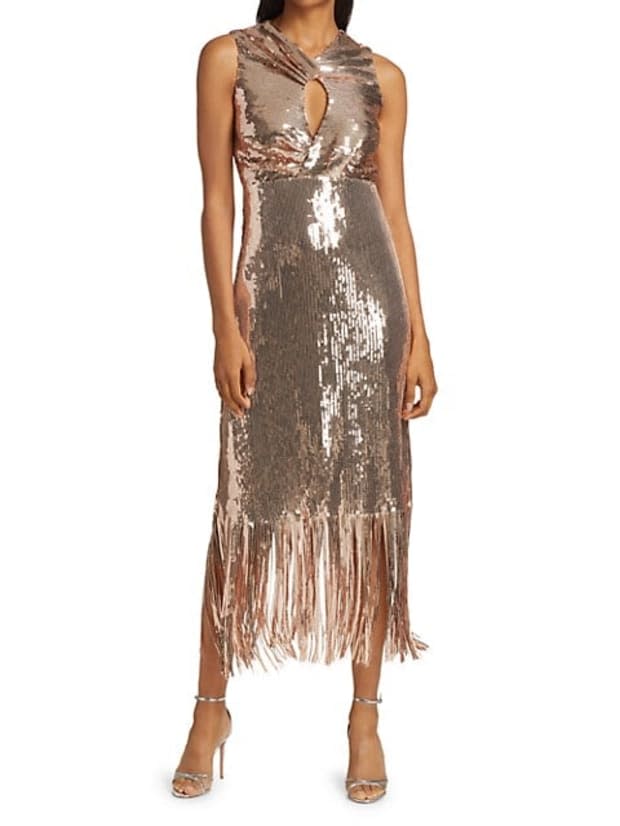 <p>Rachel Comey Petra Keyhole Sequin Fringe Mini Dress, $238 (from $595), <a href="https://rstyle.me/+B1JI0HhfnkozEb_SzsnRTg" rel="nofollow noopener" target="_blank" data-ylk="slk:available here;elm:context_link;itc:0;sec:content-canvas" class="link ">available here</a> (sizes US 00-US 14). </p>