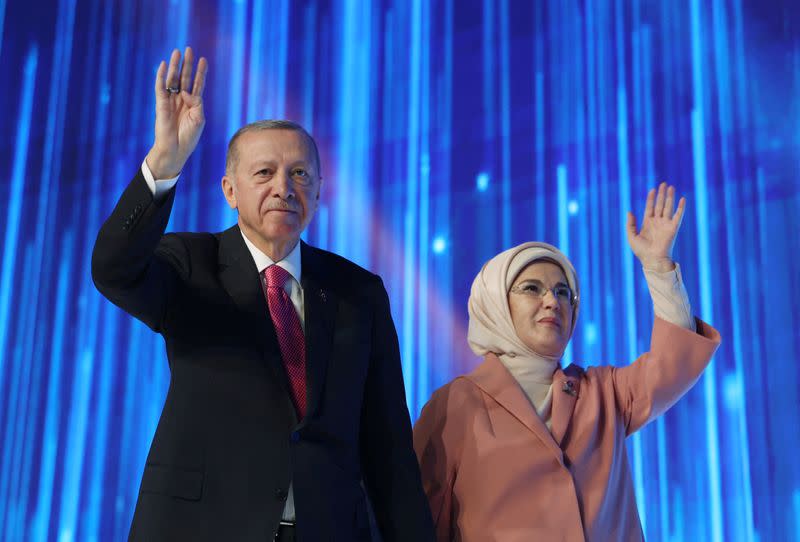 Turkish President Erdogan announces AKP's election manifesto, in Ankara