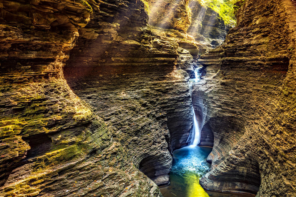 <p>A waterfall gorge at Watkins Glen State Park in Watkins Glen, NY. (Photo: Mihai Andritoiu/iStockphoto/Getty Images) </p>