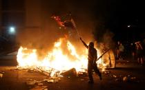 Protest against the death in Minneapolis police custody of African American man George Floyd, in St. Louis, Missouri