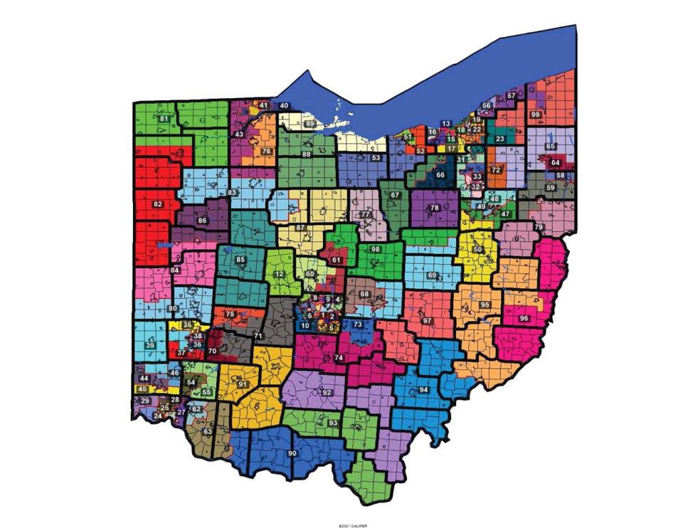 The Ohio Redistricting Commission approved this map for the Ohio House of Representatives.