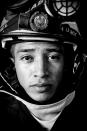 <p>Captain Fernado Valencia, a member of the Firemen Corp of Baja California Sur who volunteered as fireman, paramedic and rescuer after the 7.1 earthquake that hit Mexico on Sept. 19, poses for pictures in Mexico City on Sept. 25, 2017. (Photo: Omar Torres/AFP/Getty Images) </p>