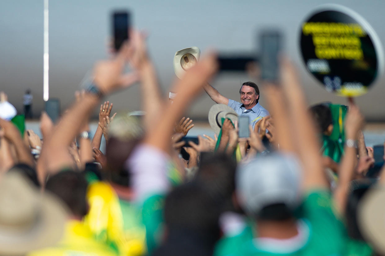 President Bolsonaro Attends a Protest in Support of His Government