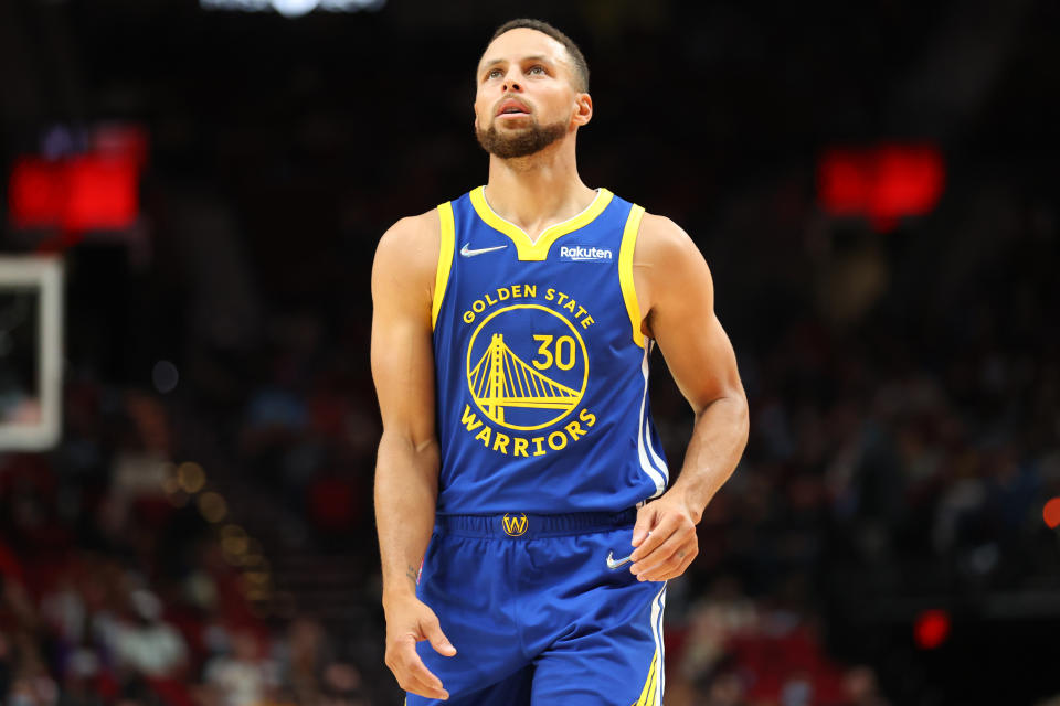 金州勇士後衛Stephen Curry。(Photo by Abbie Parr/Getty Images)