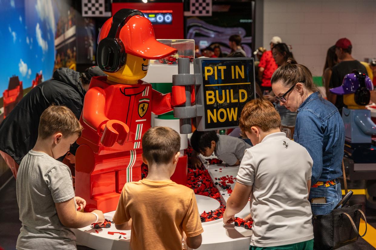 Guests can build the LEGO race car of their dreams, then take it for a virtual spin at the new LEGO Ferrari Build and Race attraction, which opened in early March.
