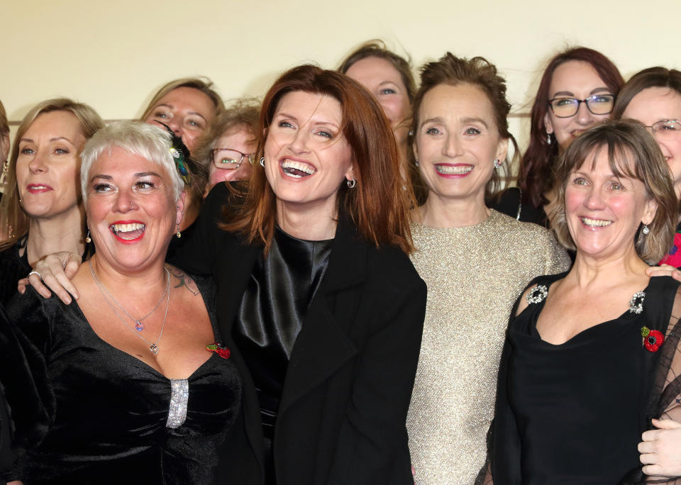 LONDON, UNITED KINGDOM - FEBRUARY 24,2020: Sharon Horgan and Kristin Scott-Thomas attend the Military Wives UK Premiere at Cineworld, Leicester Square in London.- PHOTOGRAPH BY Keith Mayhew / Echoes WIre/ Barcroft Studios / Future Publishing (Photo credit should read Keith Mayhew / Echoes WIre/Barcroft Media via Getty Images)