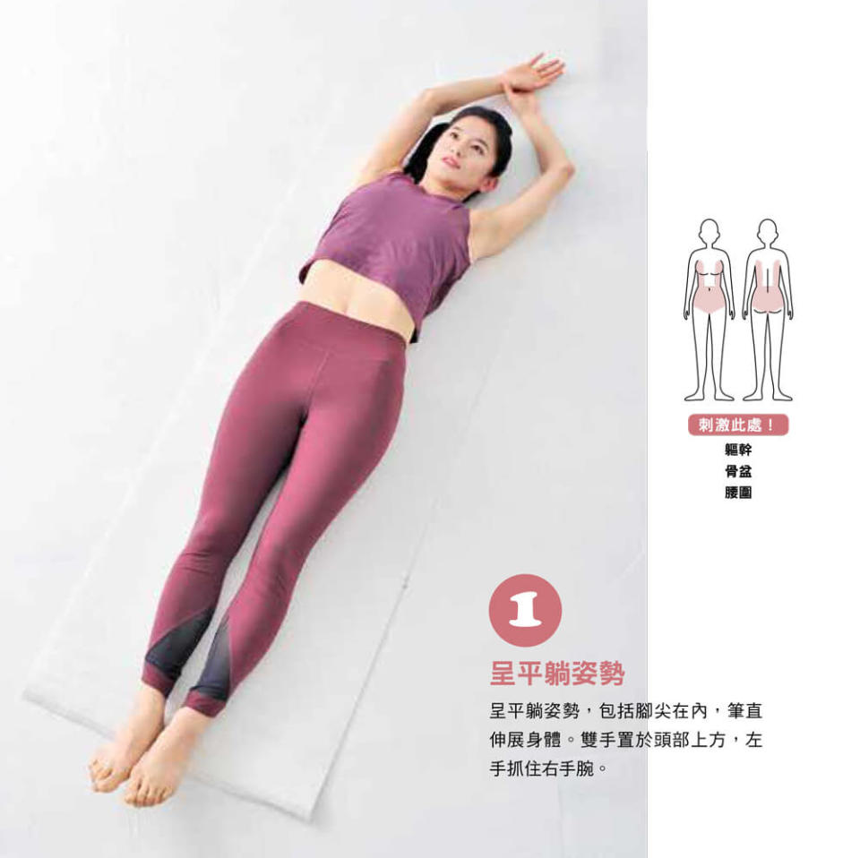 圖片來源：經《一分鐘隨時做！讓小腹平坦的臀肌伸展操》，台灣東販出版授權使用，未經許可不得任意轉載。