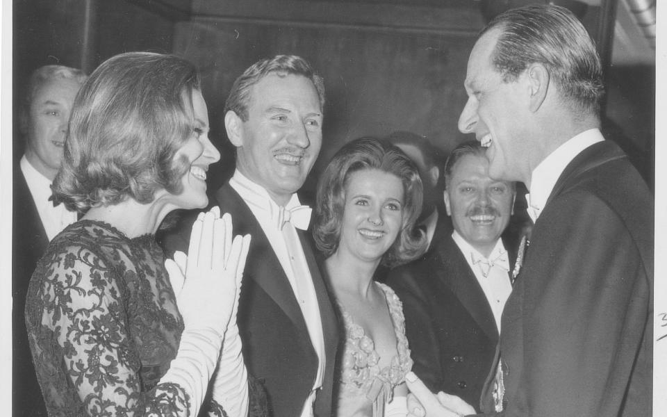 Honor Blackman - aka Pussy Galore - photographed with the Duke of Edinburgh in 1964 - Daily Mirror