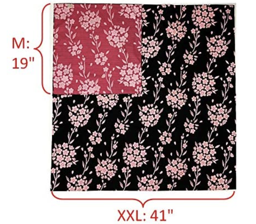 PHOTO: Amazon. Furoshiki-Japanese Wrapping: Reversible (Sakura Bouquet: Black/Pink