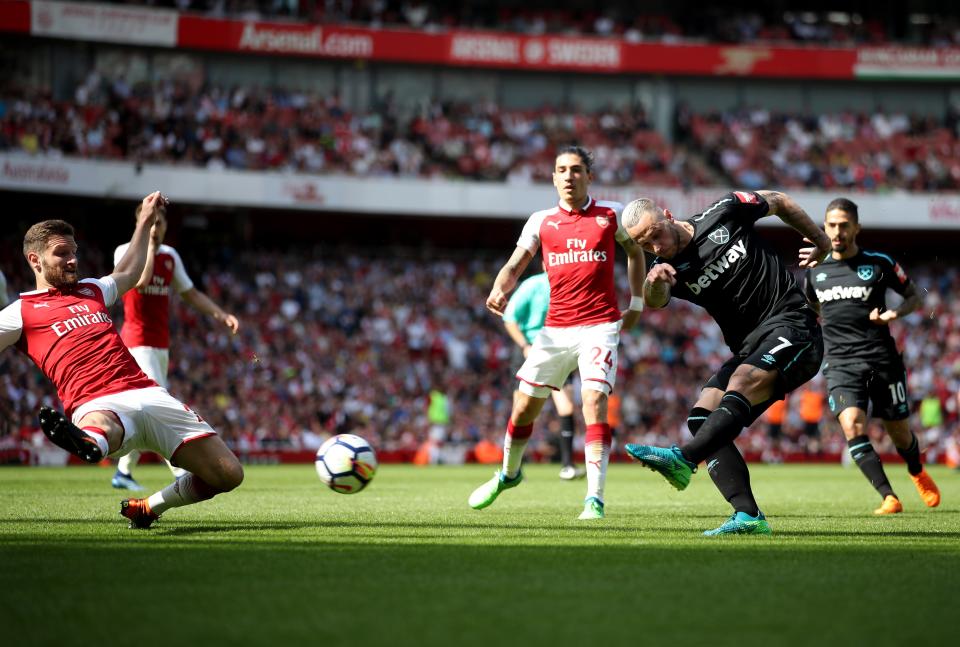 After a slow start, Marco Arnautovic (right) was one of the few bright spots for West Ham