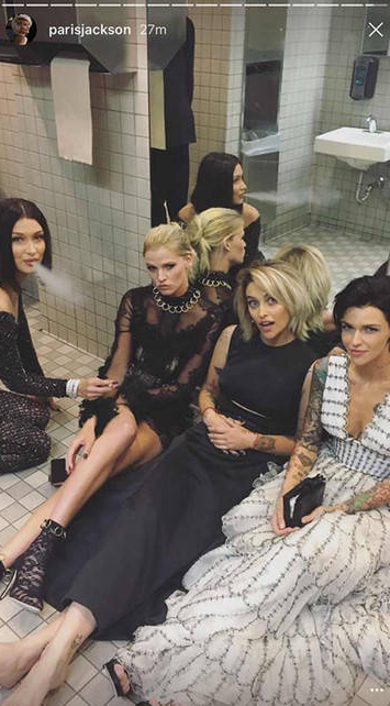 Lighting up in the toilets sparked a huge scandal for celebs who angered Met donors and VIPs last year. Photo: Instagram/parisjackson