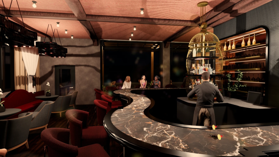 Developers are planning to include a bar on the Hotel Renegade’s roof called The Highlander, shown in this rendering. Courtesy of Hendricks Commercial Properties and Geronimo Hospitality Group