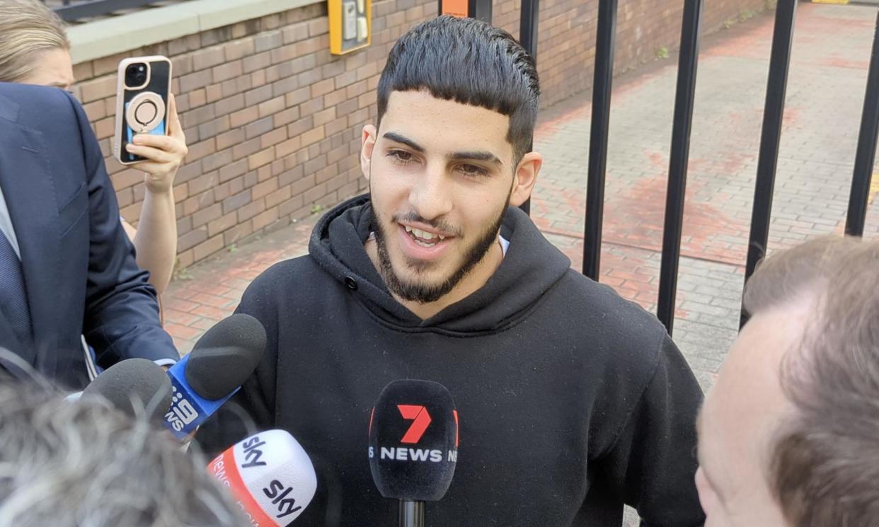 <span>Dani Mansour was granted strict bail conditions, including a ban on accessing social media, after being charged for allegedly participating in riots after the church stabbing.</span><span>Photograph: Miklos Bolza/AAP</span>